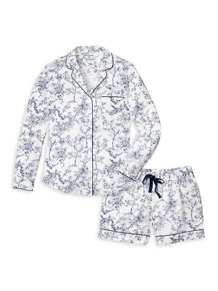 Timeless Toile Long Sleeve Shirt & Shorts Pajama Set