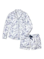 Timeless Toile Long Sleeve Shirt & Shorts Pajama Set