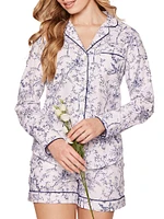 Timeless Toile Long Sleeve Shirt & Shorts Pajama Set