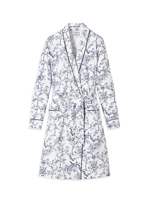 Timeless Toile Floral Cotton Tie-Waist Robe