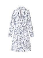 Timeless Toile Floral Cotton Tie-Waist Robe