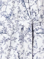 Timeless Toile Floral Cotton Tie-Waist Robe