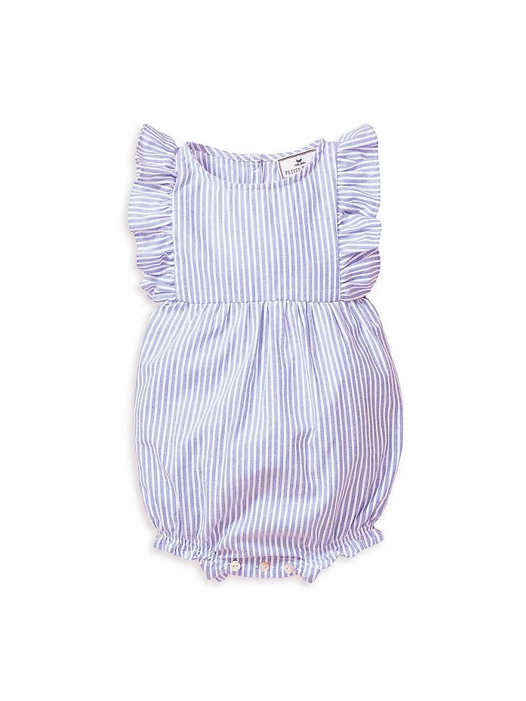 Baby Girl's Striped Seersucker Bubble Romper