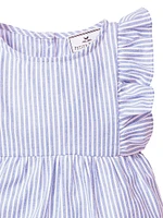 Baby Girl's Striped Seersucker Bubble Romper