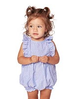 Baby Girl's Striped Seersucker Bubble Romper