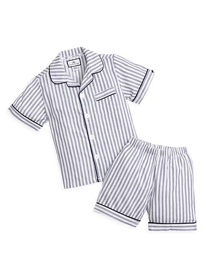 Little Boy's & Striped Pajama Shirt Shorts Set