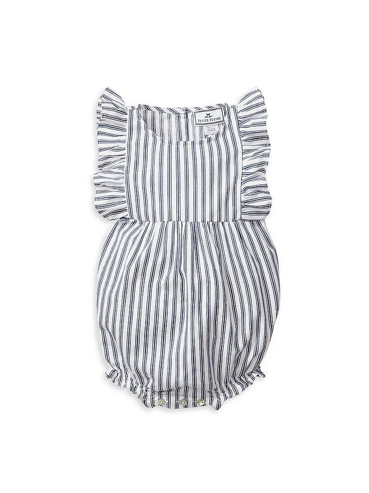 Baby Girl's Striped Bubble Romper