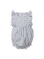 Baby Girl's Striped Bubble Romper