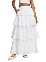 Terra Cotton Ruffled Maxi Skirt