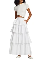 Terra Cotton Ruffled Maxi Skirt