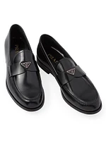 Brushed Leather Loafers