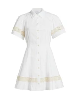 Corinne Crochet-Trim Mini Shirtdress