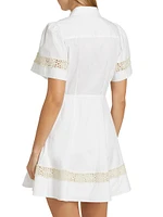 Corinne Crochet-Trim Mini Shirtdress