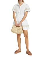 Corinne Crochet-Trim Mini Shirtdress