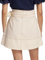 Courtney Denim Tie-Waist A-Line Skirt