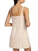 Barton Floral Beaded Linen-Blend Minidress