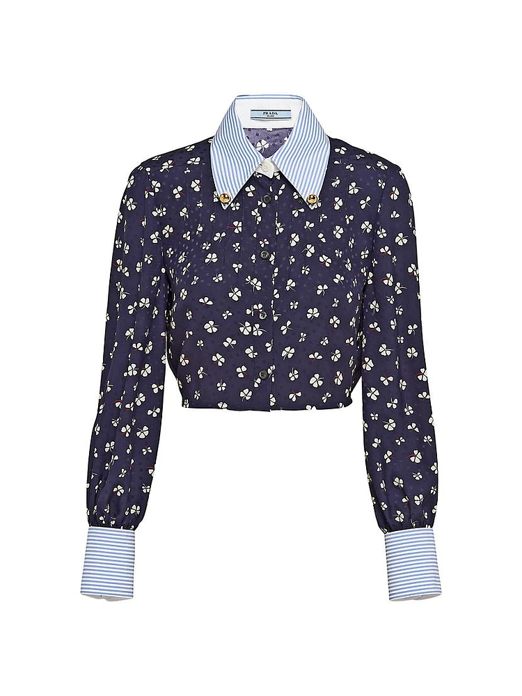 Silk Jacquard Print Shirt