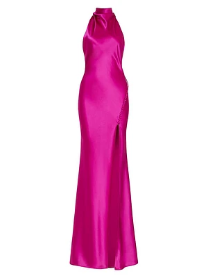 Penelope Satin Halter Gown