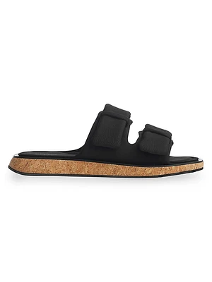 Parque Cork-Heel Slide Sandals