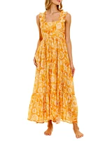 Summer Soirée Mika Claire Printed Linen Maxi Dress