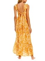 Summer Soirée Mika Claire Printed Linen Maxi Dress