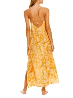 Summer Soirée Frida Claire Floral Linen Maxi Dress