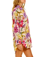 Summer Soirée Sissy Wind Floral Cotton Shirtdress