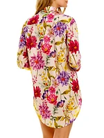 Summer Soirée Sissy Wind Floral Cotton Shirtdress