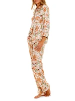 Summer Soirée Emma Peach Jungle Linen Pajama Set