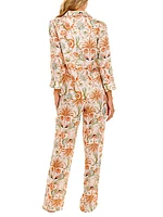 Summer Soirée Emma Peach Jungle Linen Pajama Set