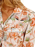 Summer Soirée Emma Peach Jungle Linen Pajama Set