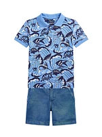 Little Boy's & Graphic Cotton Polo Shirt