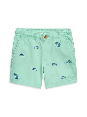 Little Boy's & Embroidered Twill Shorts