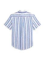 Little Boy's & Striped Short-Sleeve Shirt