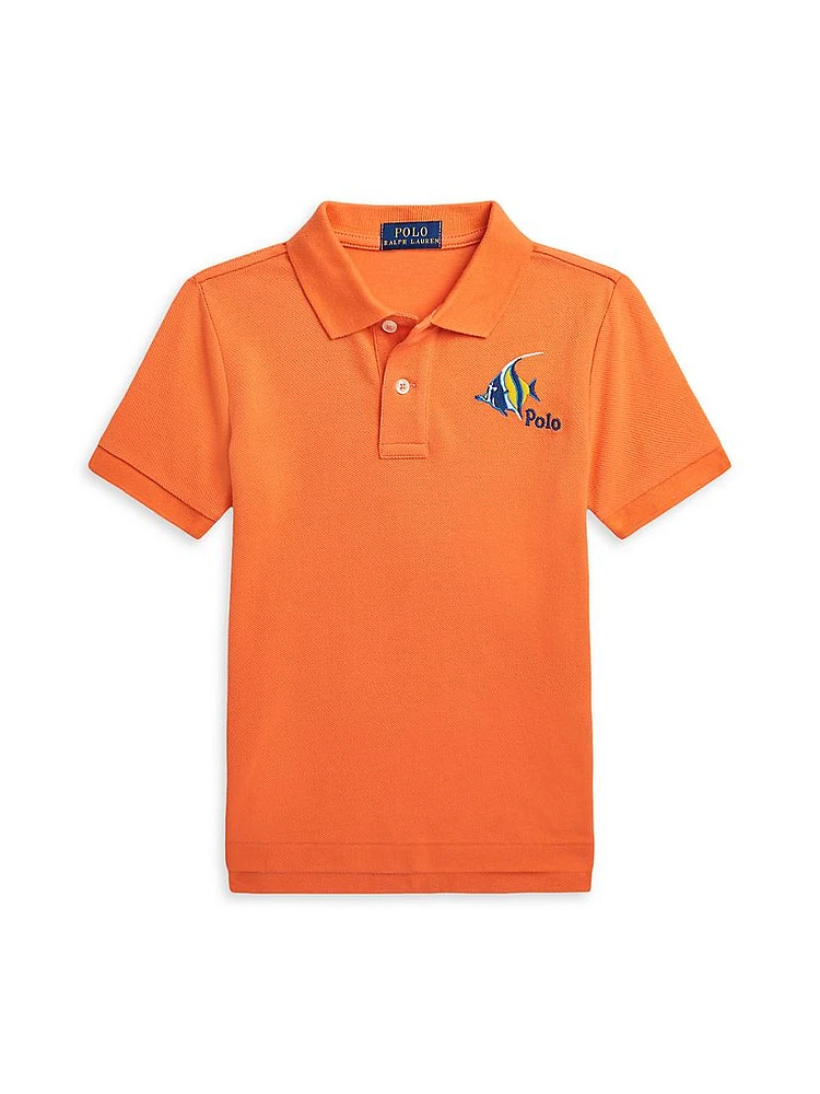 Little Boy's & Logo Cotton Polo Shirt