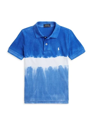 Little Boy's & Dip-Dye Mesh Polo Shirt