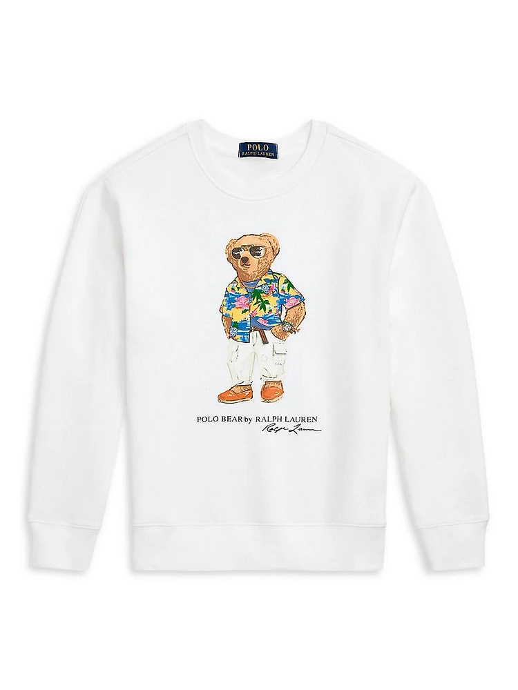 Little Boy's & Polo Bear Crewneck Sweatshirt