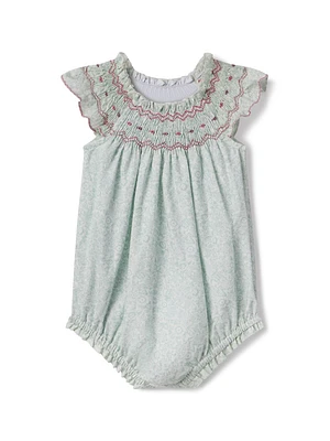 Baby Girl's & Little Daisy Floral Cotton Bubble Romper