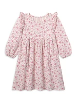 Little Girl's & Kate Floral Puff-Sleeve Dress