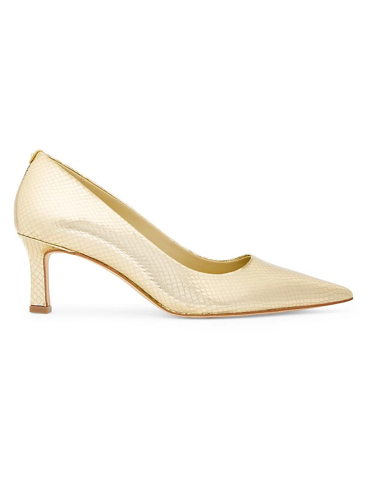 Amara 65MM Embossed Metallic Leather Pumps