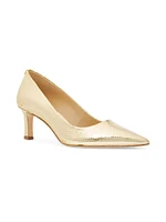 Amara 65MM Embossed Metallic Leather Pumps