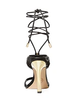 Gabriella 110MM Leather Ankle-Wrap Sandals