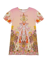 Little Girl's & Girl's Embellished Floral T-Shirt Dress