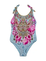 Little Girl's & Embellished Floral One-Piece Swimsuit