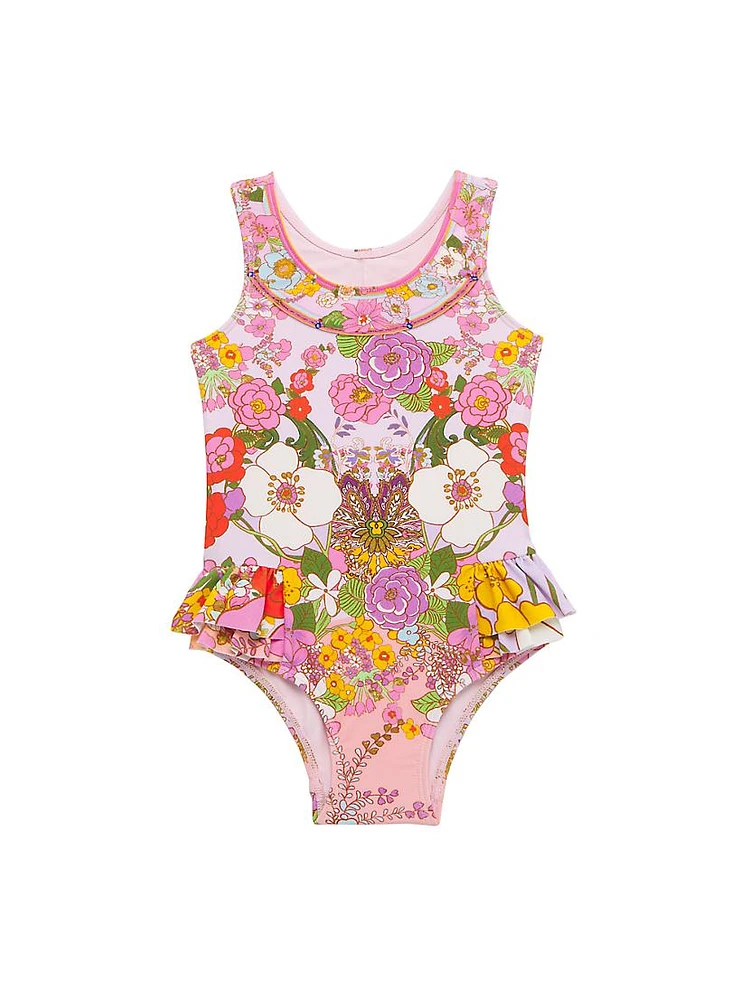 Baby Girl's Floral One-Piece Swimsuit