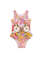 Baby Girl's Floral One-Piece Swimsuit