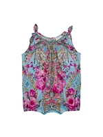 Baby Girl's Floral Knotted Romper