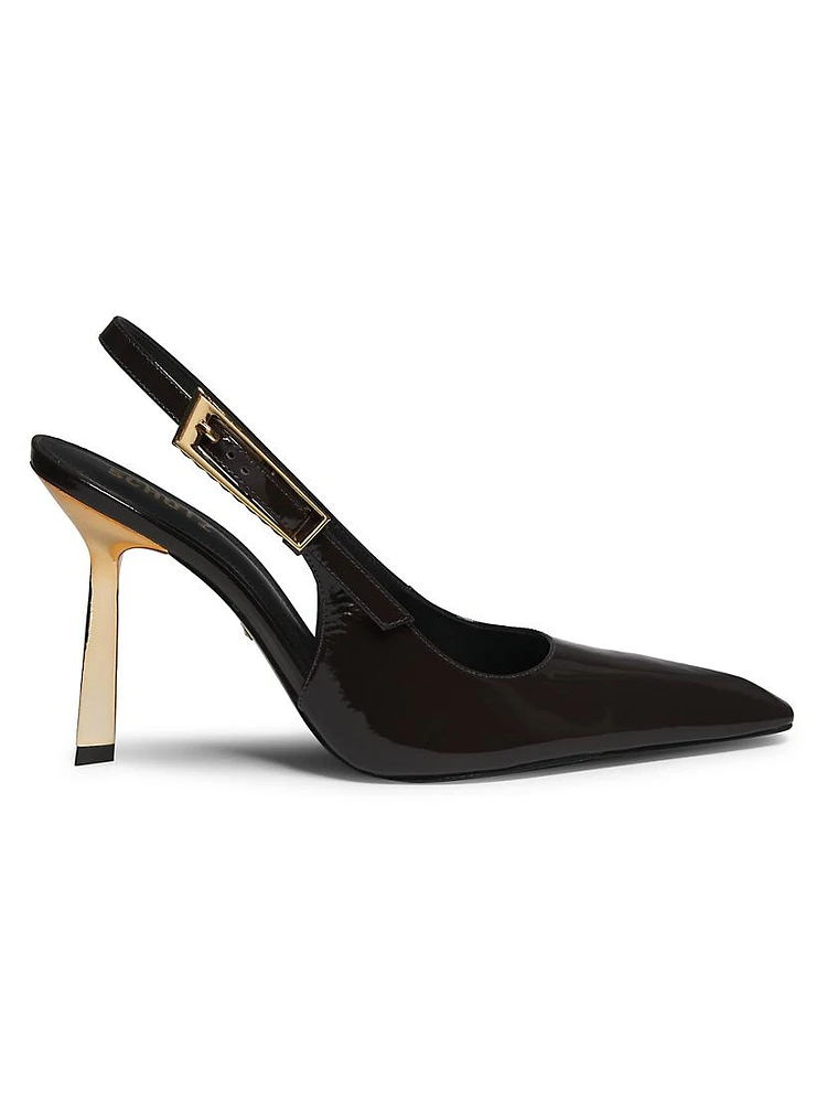 Ciara 100MM Patent Leather Slingback Pumps