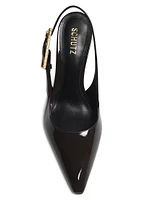 Ciara 100MM Patent Leather Slingback Pumps