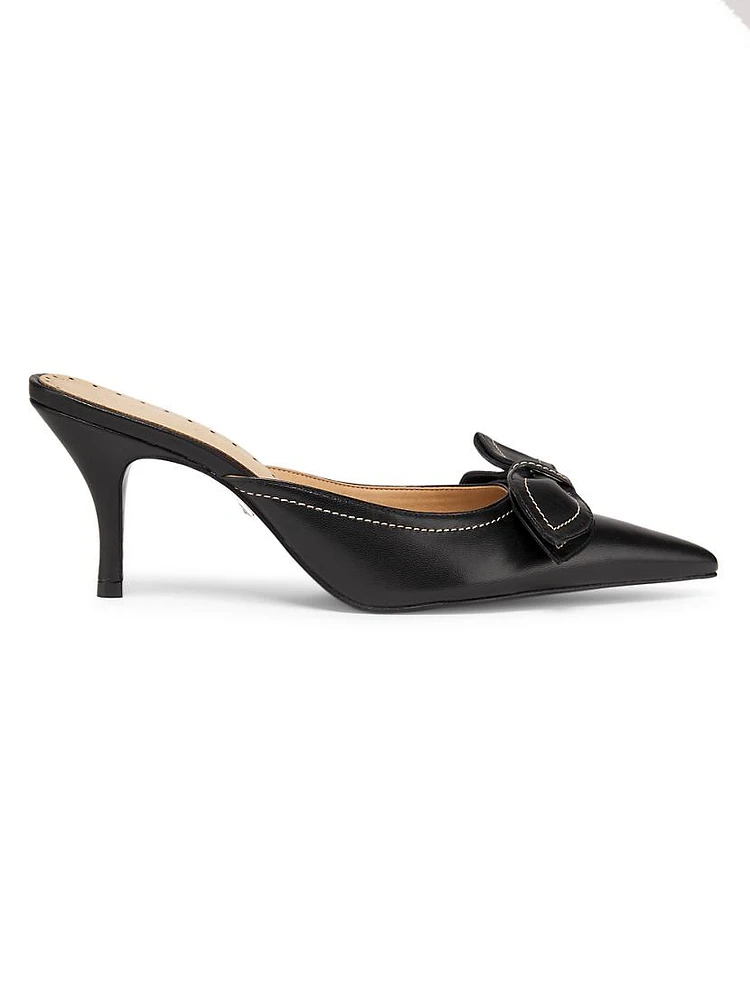 Claire Bow 76MM Leather Pumps